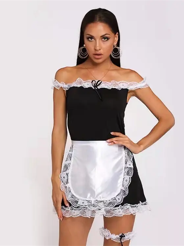 Gúna Lása Bán Lingerie Erotic 3pcs Cóisir Bainise na mBan Maid (2)